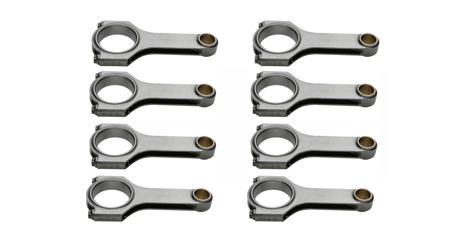 Connecting Rod Eagle Specialty Products 5400S3D, H Beam, 5.400 in Long, Bushed, 7/16 in Cap Screws, Forged, Steel, Compatible with Small Block Ford, Set of 8