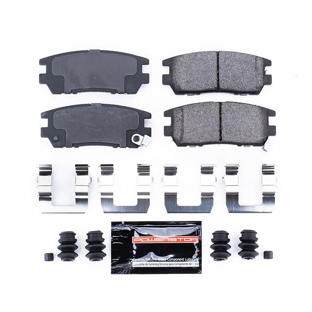 Power Stop Z23-567 Z23 Evolution Sport Carbon Fiber Infused Ceramic Brake Pads with Hardware For Mitsubishi Montero 1992-2000 [Model Specific]