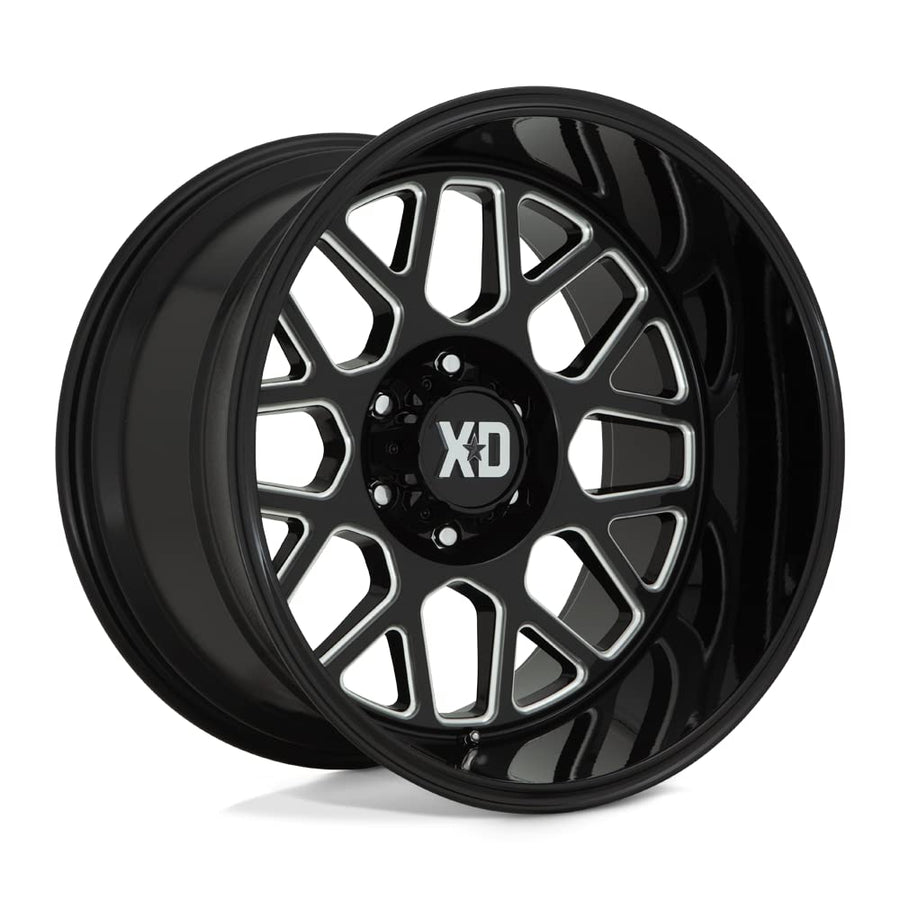 Xd849 Grenade 2 Gloss Black Milled Wheel XD Wheels with Alloy Steel (20 x 10. inches /6 x 106 mm, -18 mm Offset)