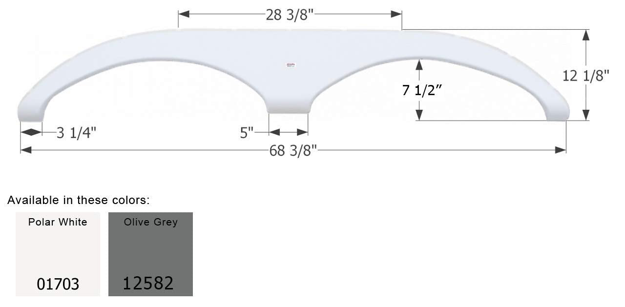 Fender Skirt ICON, Tandem, Gulf Stream, FS1703, Olive Grey