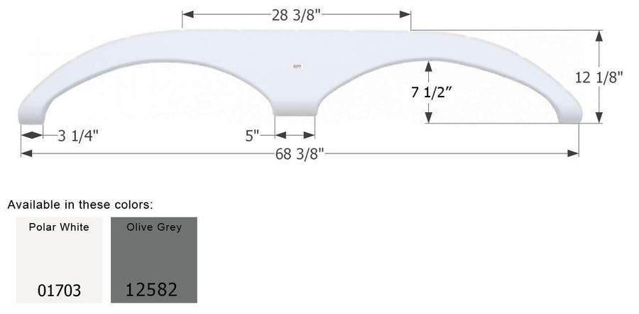 Fender Skirt ICON, Tandem, Gulf Stream, FS1703, Olive Grey