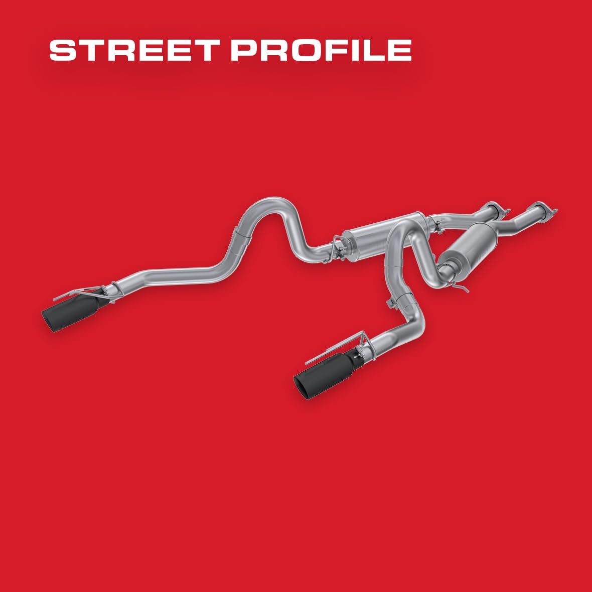 MBRP 99-04 Ford Mustang GT 4.6L Dual Split Rear 2.5in. Cat Back w/ 3.5in. Blk. Dual Wall Tips - S7221ALBT