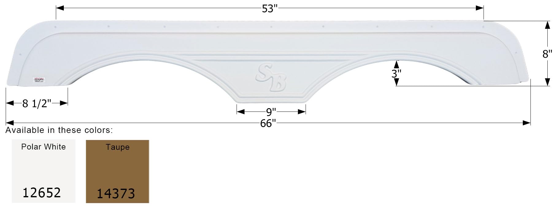 Fender Skirt ICON 14373, Tandem, Sunnybrook, FS2652, Taupe