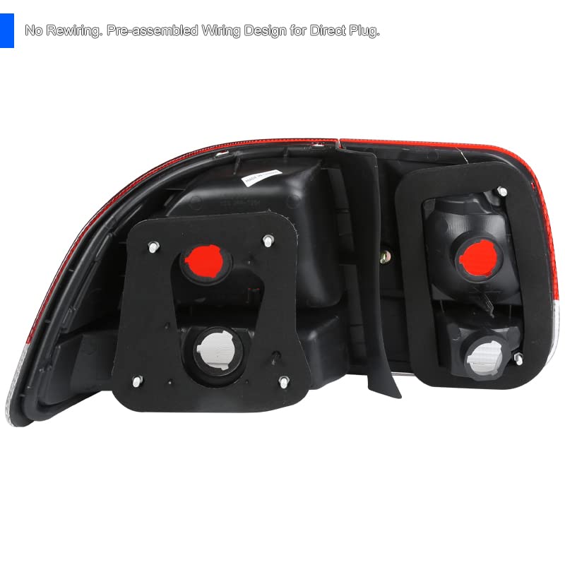 Red Tail Lights SPEC-D TUNING Compatible with 1996-1998 Honda Civic 4-Door Sedan, Left + Right Pair Assembly
