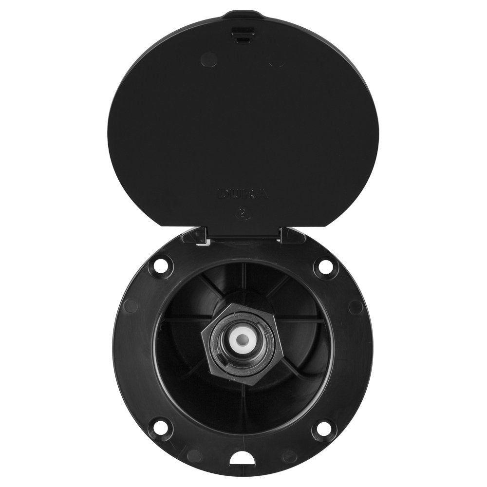 Dura Faucet RV DF-SA184-BK Outdoor Exterior Utility Spray Dock Port with Quick Connect Hookup (Black) (Black)