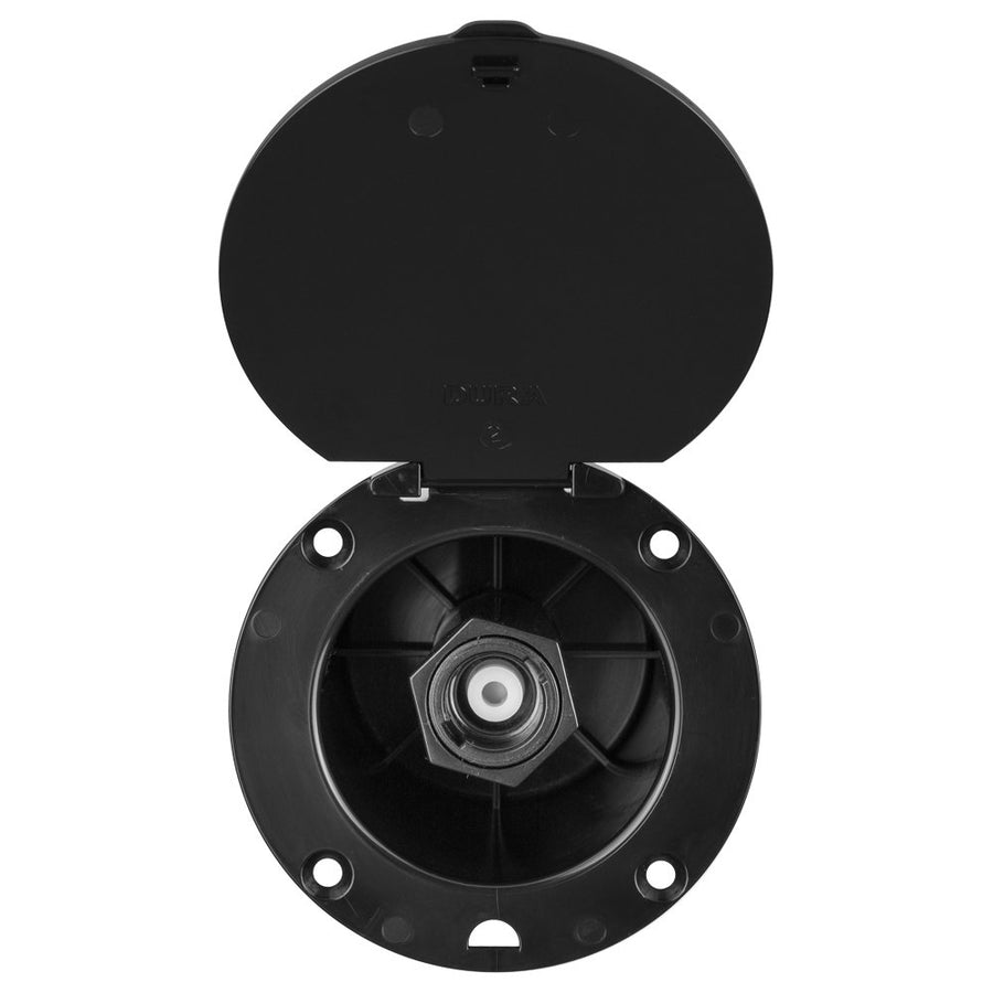 Dura Faucet RV DF-SA184-BK Outdoor Exterior Utility Spray Dock Port with Quick Connect Hookup (Black) (Black)