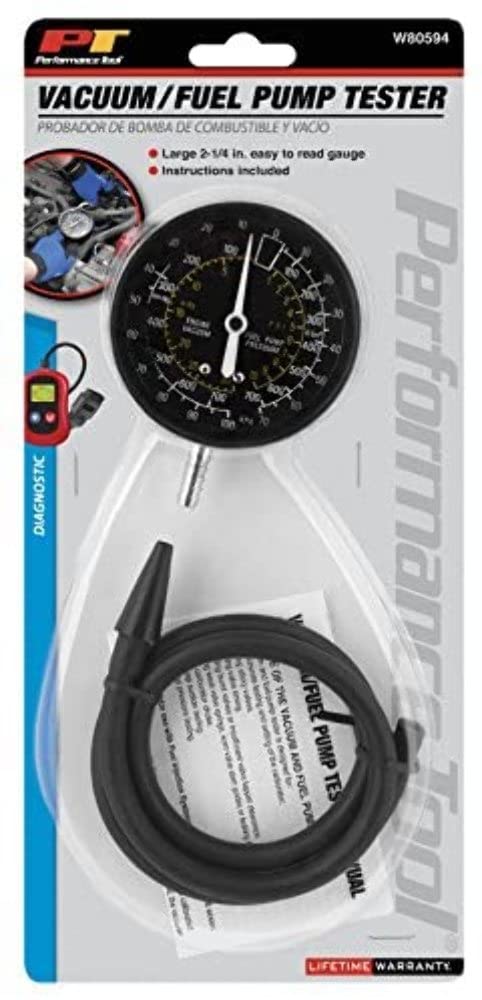 Multi-Use Performance Tool W80594 Vacuum and Fuel Pump Tester for Carburetor, Valve, and Head Gasket Testing with Instructions Included