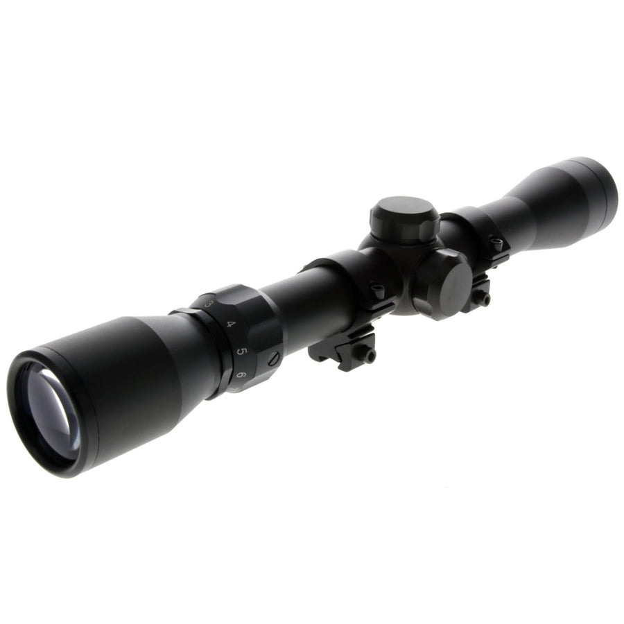 BUCKLINE TRUGLO Tactical Hunting Shooting Durable Waterproof Fogproof 1" Aluminum Tube Riflescope with 3/8" Rimfire Dovetail Mount Rings & Elastic Lens Covers Included, 3-9 x 32mm, Duplex BDC Reticle