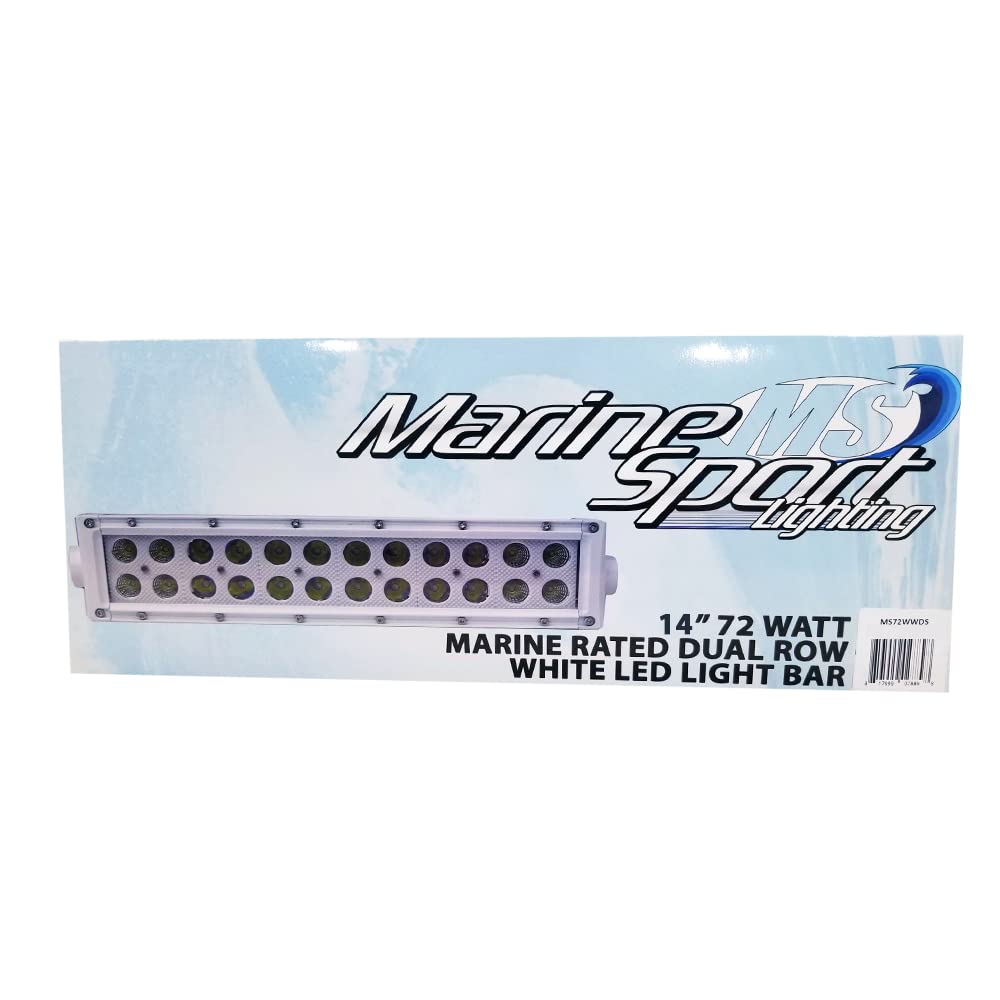 Race Sport Lighting 10.5inch MS72WWDS Marine Grade Dual Row Straight Light Bar with 72-Watt 24 x 3W High Intensity CREE LEDs