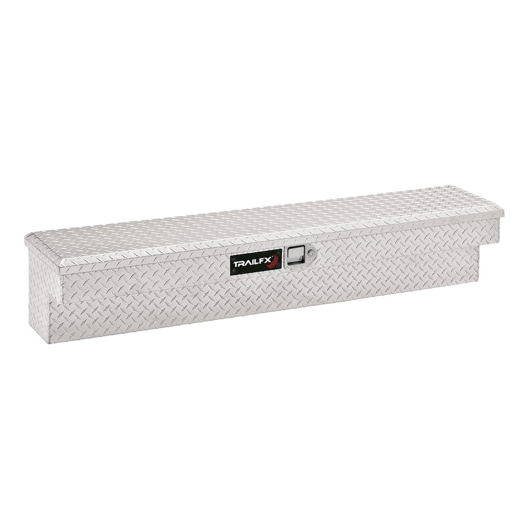 TrailFX Tool Box Side Mount Single Lid with Struts, Polished 16-Gauge Diamond Tread Aluminum 3.7 Cubic Foot 60 Length x 11-1/4 Width x 11 Height Bright Finish TrailFX 160601