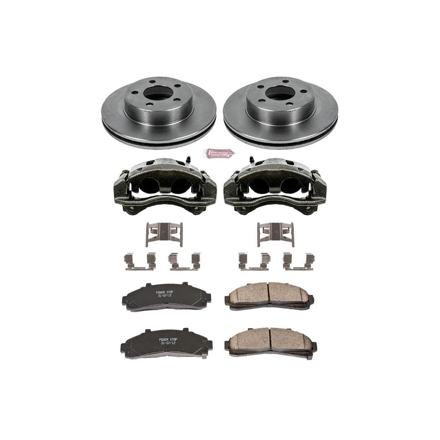 Power Stop KCOE1860 1-Click OE Replacement Brake Kit with Calipers For Ford Explorer, Ford Ranger, Mazda B3000, Mazda B4000, Mercury Mountaineer [Model Specific]
