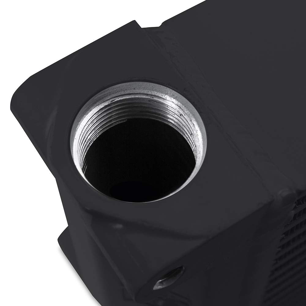 Mishimoto Universal Heavy-Duty MMOC-OO-17BK Bar-and-Plate Oil Cooler, 17" Core, Opposite-Side Outlets, Black