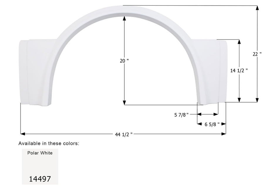 Fender Skirt ICON 14497, Single, Bornfree, FS4497, Unpainted