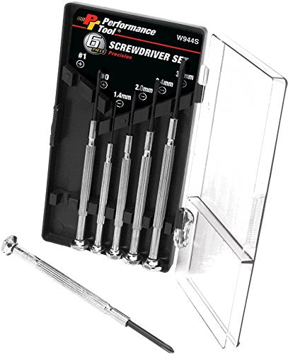 6-Piece Performance Tool W944S Screwdriver Set with Hardened Steel Blades and Chrome Plated Handles in Convenient Carry Case