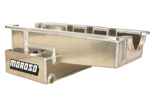 Moroso Aluminum Front Sump Oil Pan 20537, Fits Small Block Ford 289-302 Engines, Road Race Baffled