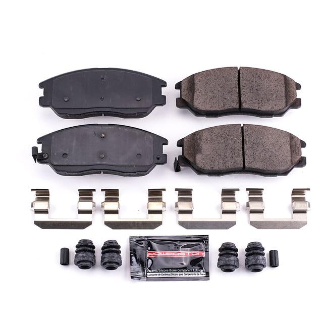 Power Stop Z23-1013 Z23 Evolution Sport Carbon Fiber Infused Ceramic Brake Pads with Hardware For Hyundai XG350 2003-2005, Kia Amanti 2004-2006 [Model Specific]