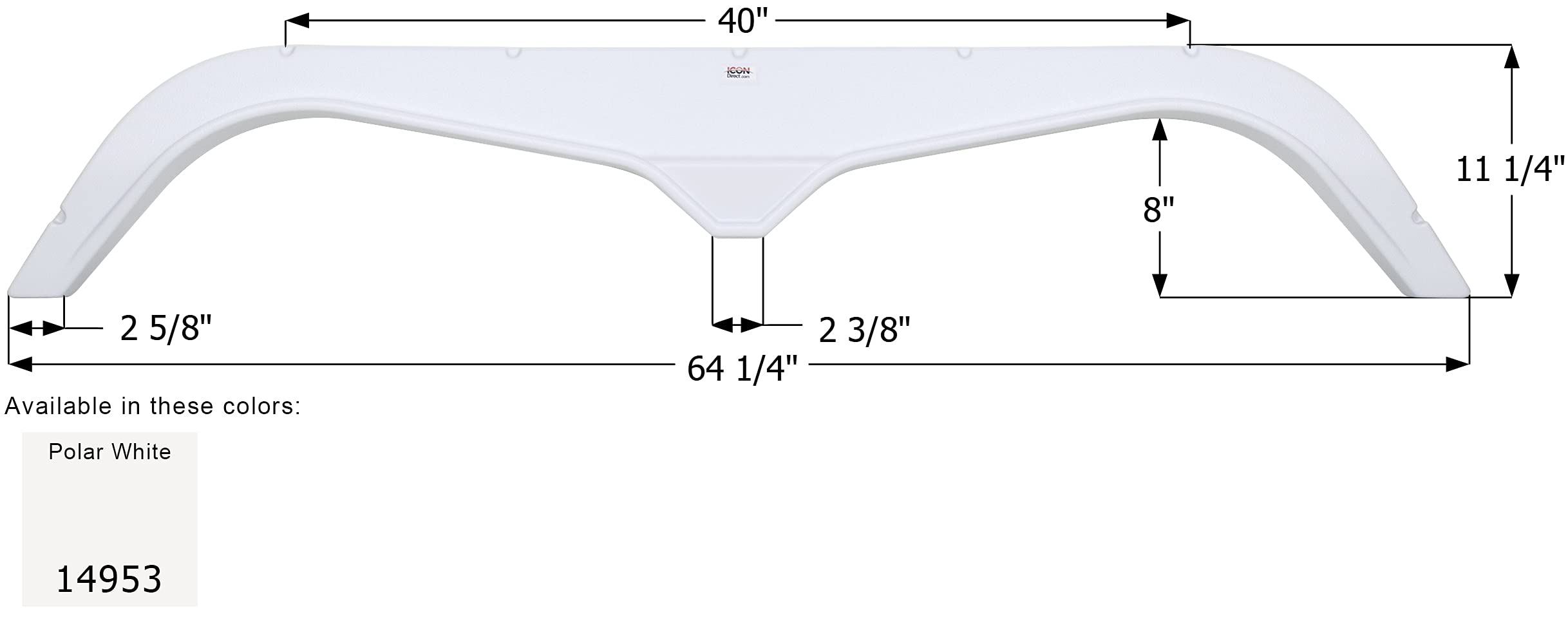 Fender Skirt ICON 14953, Tandem, Starcraft, FS4953, Polar White