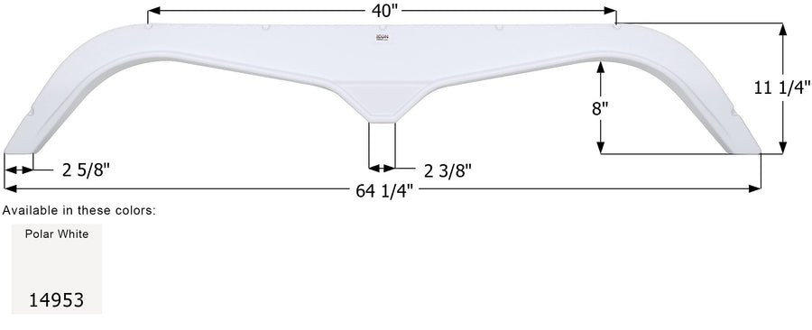 Fender Skirt ICON 14953, Tandem, Starcraft, FS4953, Polar White