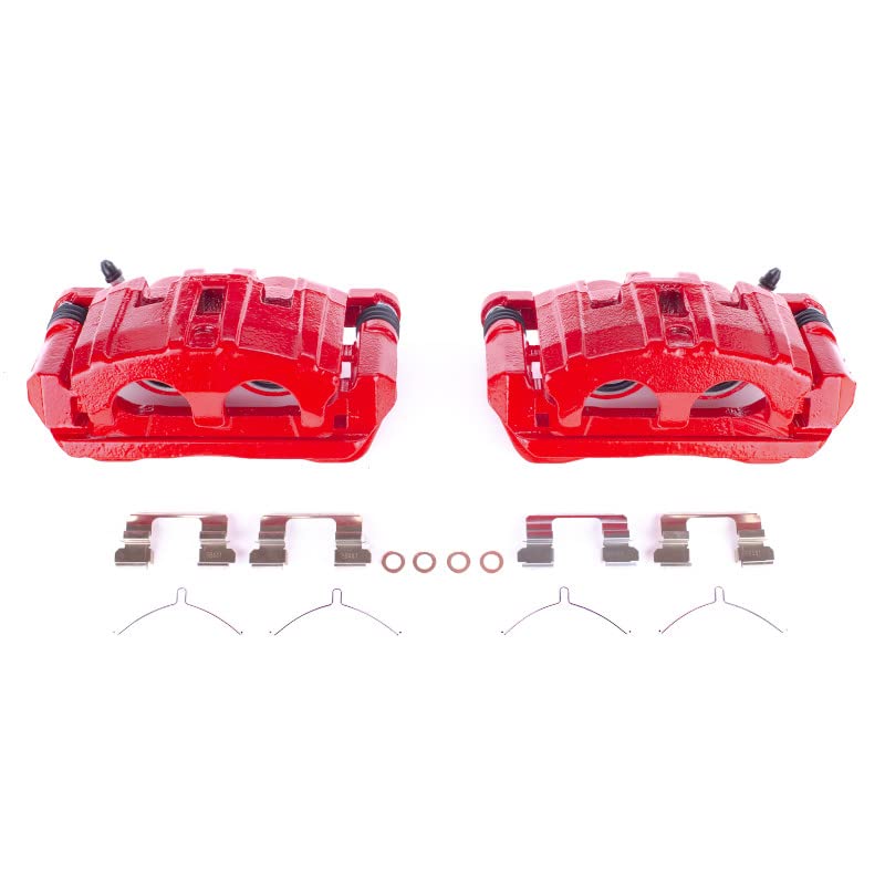 Power Stop Front S3826A High-Temp Pair of Red Powder Coated Calipers For Acura MDX 2014-2019, Honda Pilot 2016-2021, Honda Ridgeline 2017-2020 [Model Specific]