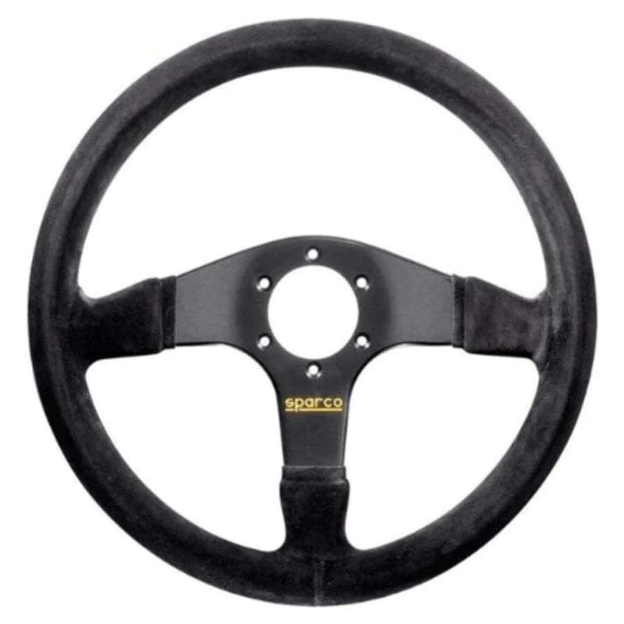 Black Sparco 015R375PSN Suede Steering Wheel