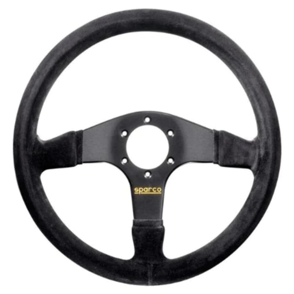 Black Sparco 015R375PSN Suede Steering Wheel