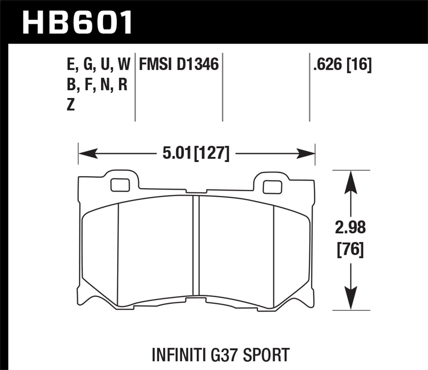 Performance Hawk HB601Z.626 Ceramic Street Brake Pads