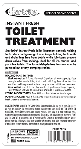 Instant Fresh STAR BRITE Toilet Treatment - Lemon Scent, Odor & Waste Control, 32oz (071732)