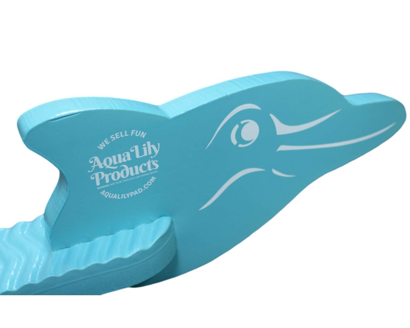 Aqua Lily Pad Vinyl Coated Dolphin Waterproof Swimming Pool Noodle Toy Foam Float with Anti Slip Texture for Kids and Toddlers, Aqua Marine