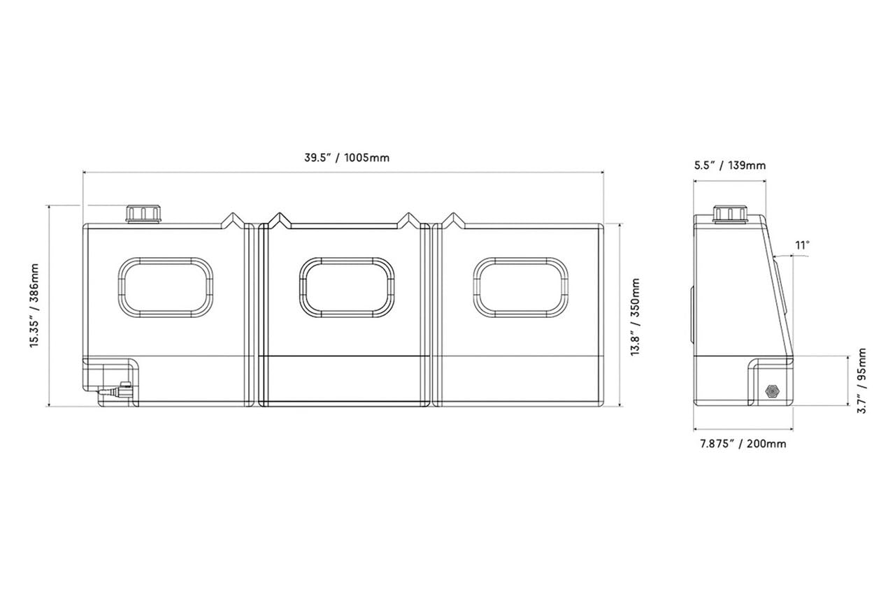 50L IM4x4 Tapered Water Tank - 13 Gal