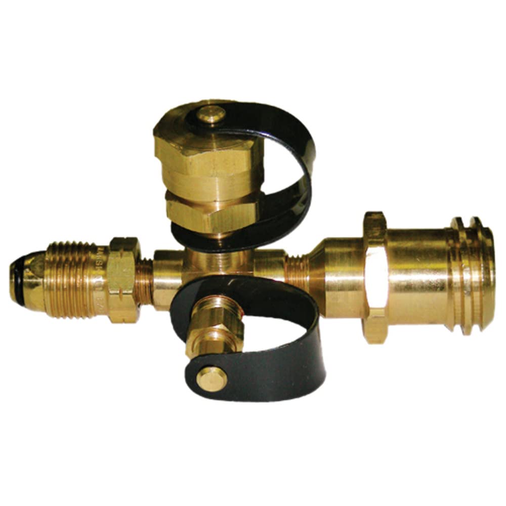 Marshall Excelsior ME425P Excess Flow Propane Camping Tee Adapter