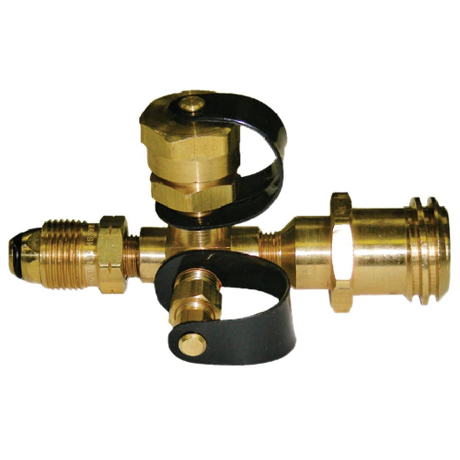 Marshall Excelsior ME425P Excess Flow Propane Camping Tee Adapter