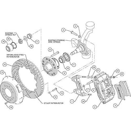 140-9802-DP WILWOOD FNSL6R Front Hub Kit, 14.00", Drill, Pol 74-80 Pinto/Mustang II Disc Spindle only