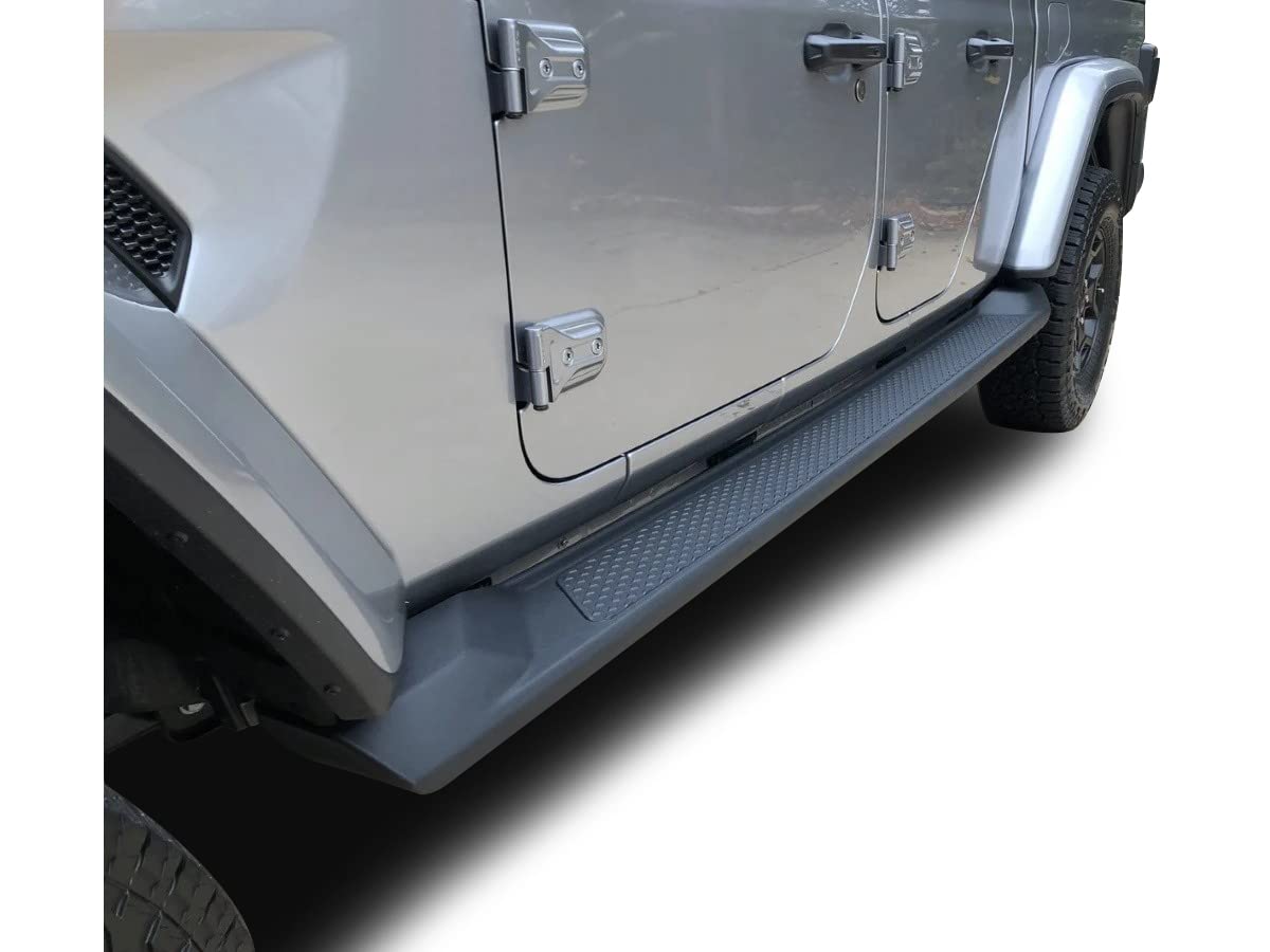 OEM Replica Black Horse Off Road Running Boards Textured Black Compatible with 2020-2024 Jeep Gladiator-RJEGL20