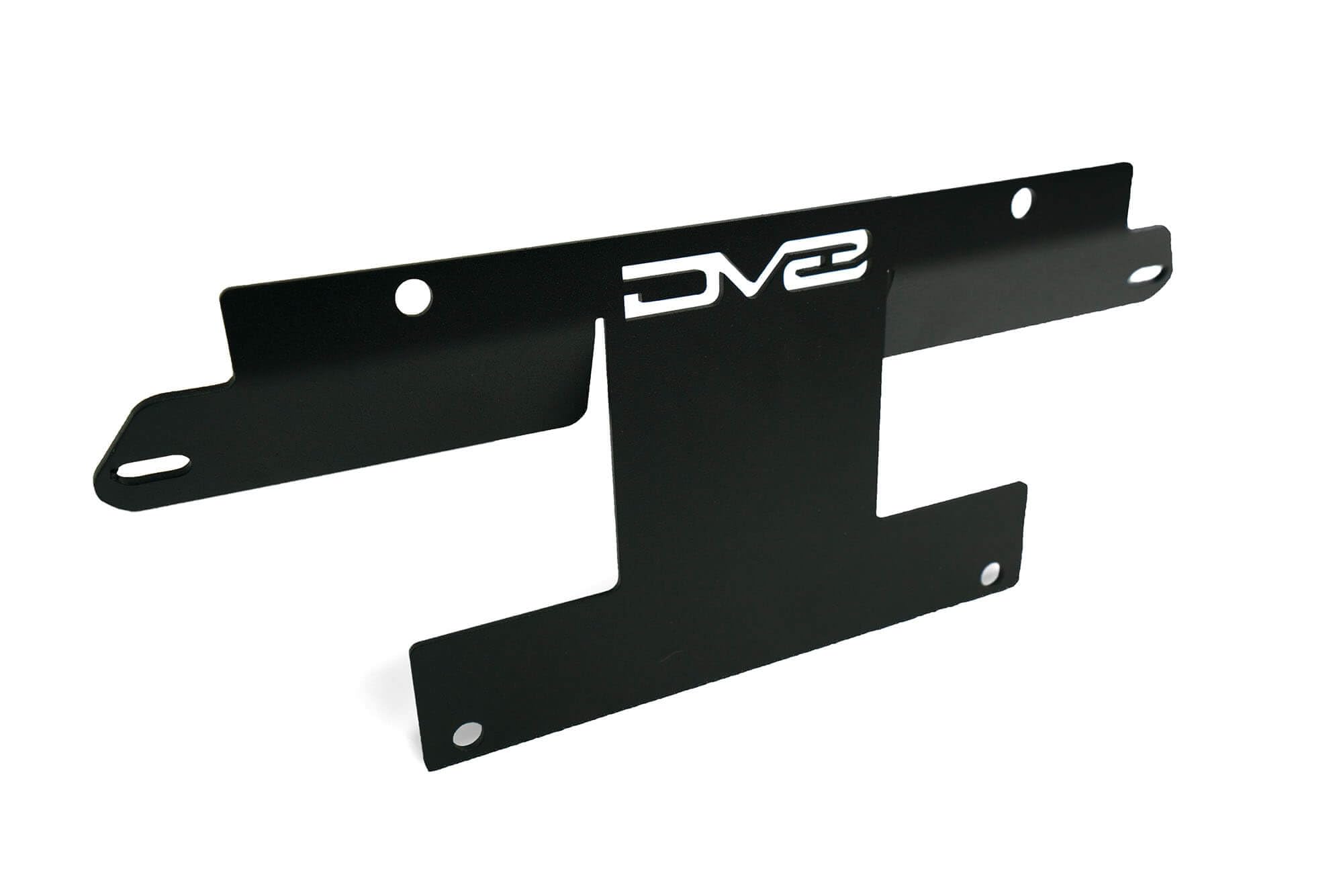License Plate Relocation Bracket DV8 Offroad for 2021-2024 Ford Bronco | OEM Steel Front Bumper | Lower Center Mount | Keeps Grille Open | Quick & Easy Installation