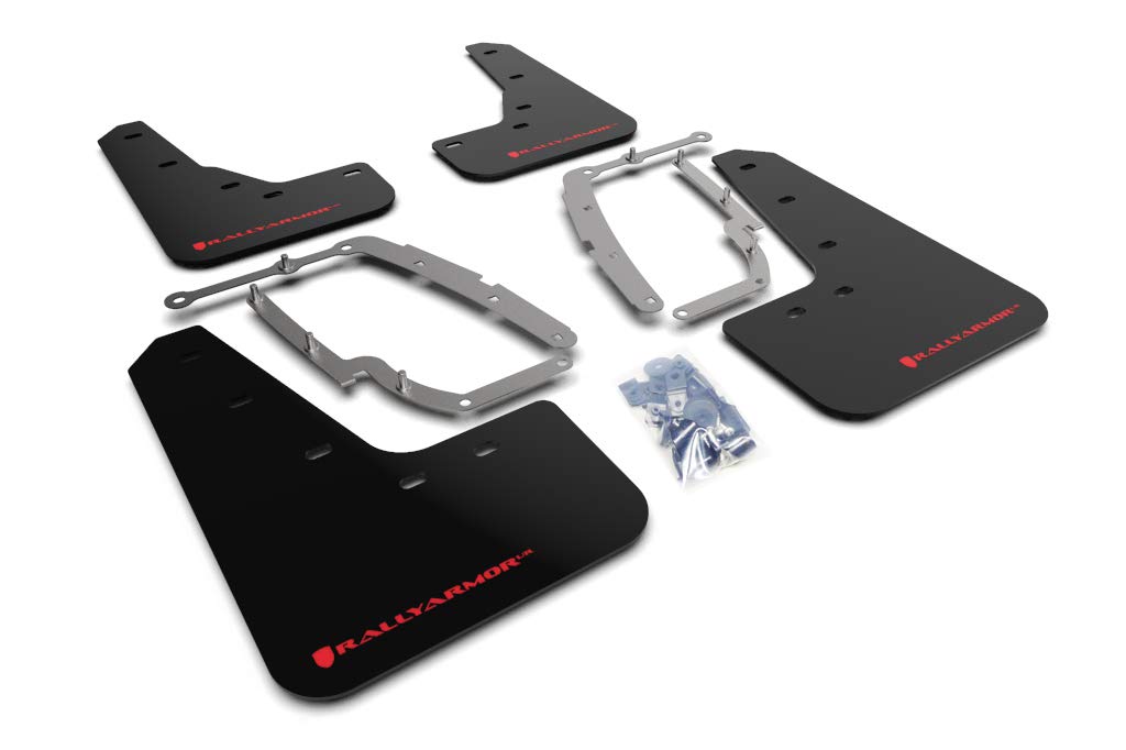 Rally Armor Black UR Mud Flap w/Red Logo FITS 17+ Tesla Model 3 MF62-UR-BLK/RD
