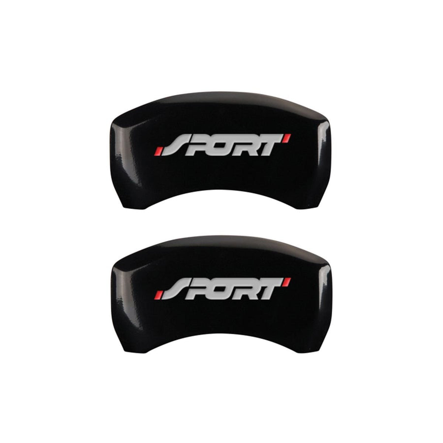 SET OF 4 CALIPER COVERS, NO BOLTS/SPORT, FRONT AND REAR, BLACK, SILVER CHARACTERS