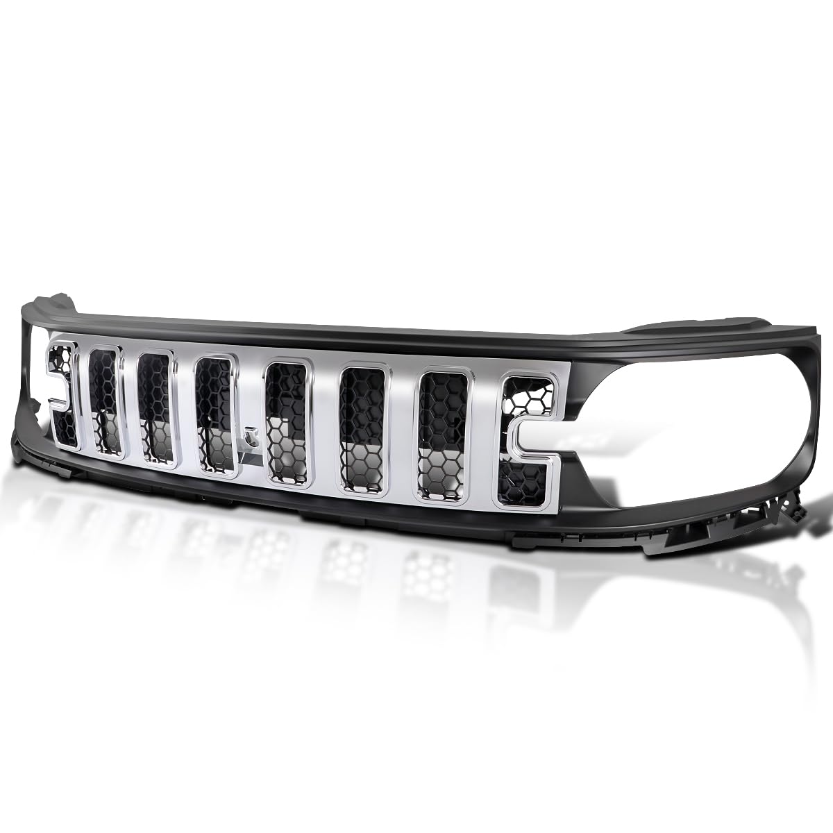 Chrome Honeycomb Mesh Hood Grille Spec-D Tuning Compatible with 2021-2025 Ford Bronco