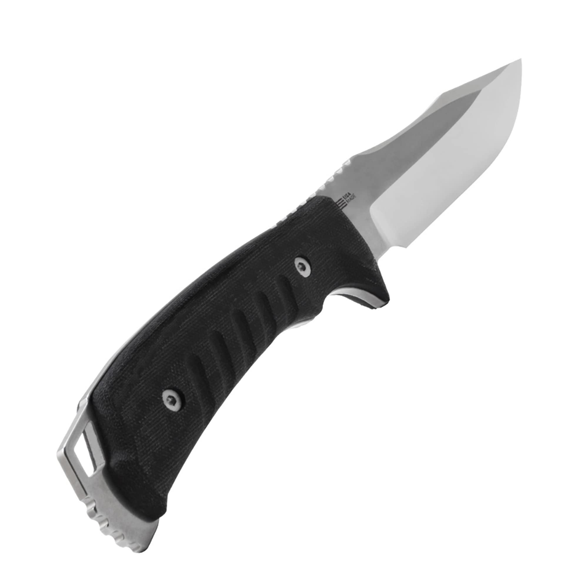 SOG Fixed Blade Pillar Knife- Full Tang 5 Inch S35VN Steel Survival Blade, w/ Linen Micarta Handle and Kydex Sheath, Made in the USA (UF1001-BX)