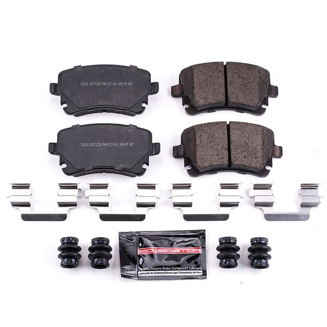 Power Stop Z23-1018 Z23 Sport Carbon Fiber Infused Ceramic Brake Pads Rear with Hardware For A6 Quattro, A8 Quattro, RS4, RS6, S4, S6, S8, VW Phaeton [Model Specific]
