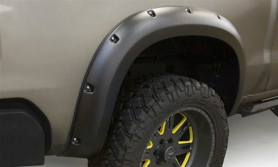 Lund 19-22 RX-Rive GM Silverado Textured Elite Series Fender Flares w/Black Bolts - Black 2pc Rear
