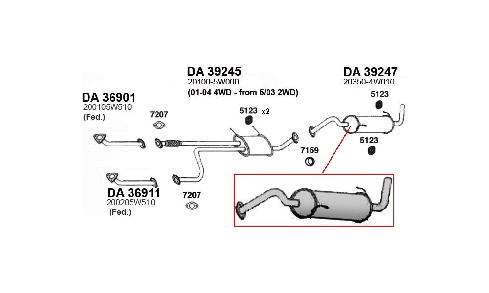 Muffler, Rear ANSA (DA39247)
