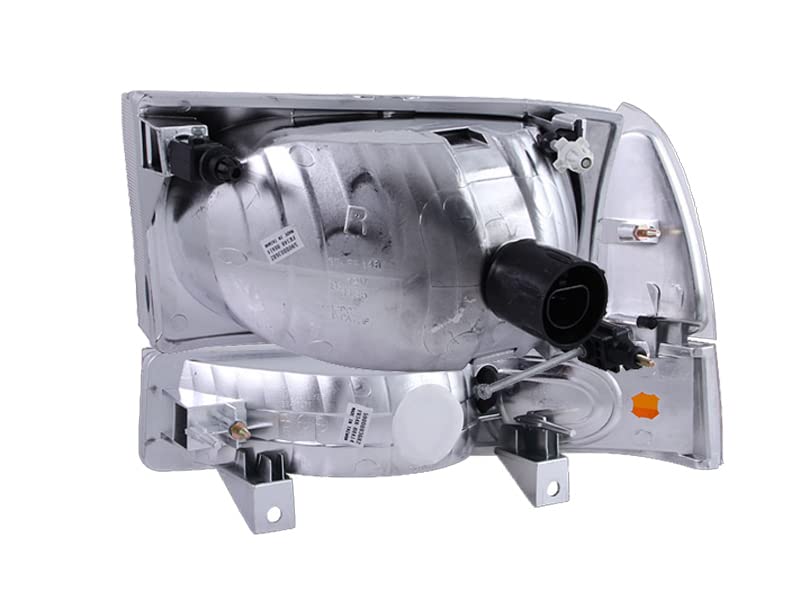 Crystal Headlight Set ANZO USA w/Corners-Chrome 111081