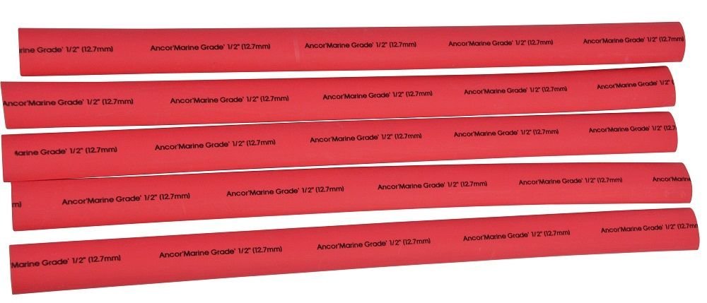 Ancor Marine Grade 304603 Electrical Adhesive Lined Heat Shrink Tubing (3/8-Inch Diameter, 3-Inches Long, Red, 3-Pack)