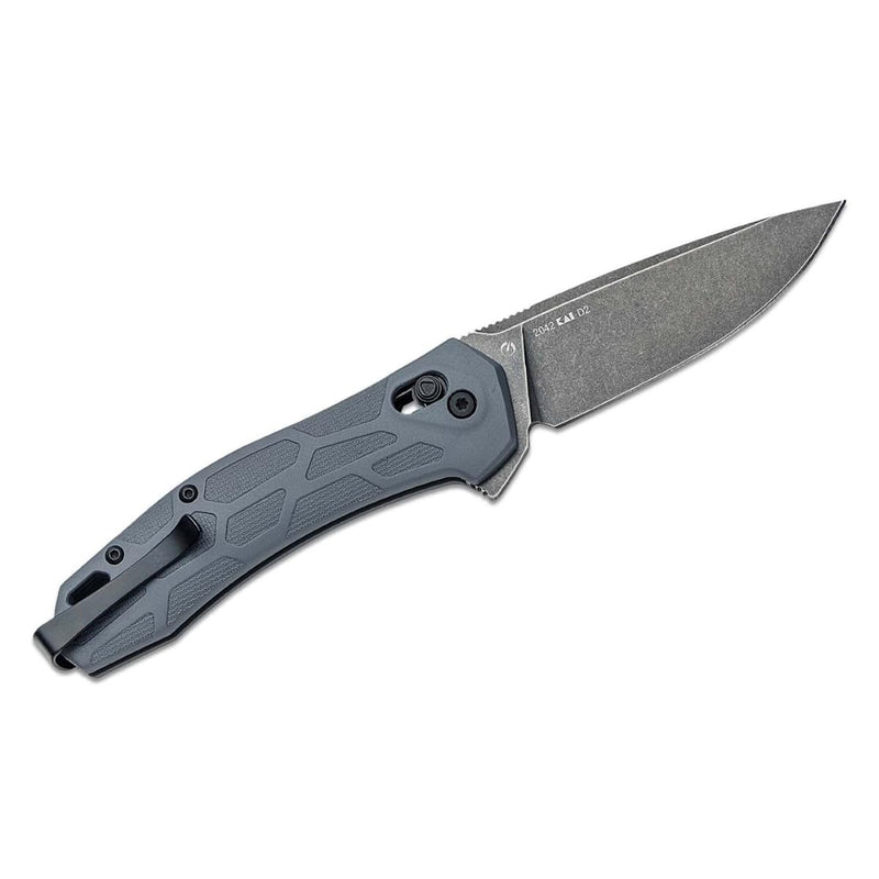 Kershaw Pocket Knife Covalent, DuraLock Lock, KVT Opening Mechanism with Drop Point Blade, Mid Size Everyday Carry with D2 Steel, Pocketclip, Gray