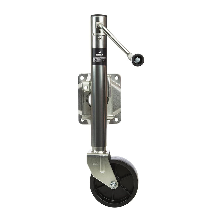 Husky Towing Manual Trailer Tongue Jack 30655 Swivel Round Side Wind 1000 lb Capacity 10 Inch Travel 25 Inch Lift Zinc Plated Steel Fits Tongues Up to 3 Inch x 5 Inch