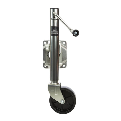 Husky Towing Manual Trailer Tongue Jack 30655 Swivel Round Side Wind 1000 lb Capacity 10 Inch Travel 25 Inch Lift Zinc Plated Steel Fits Tongues Up to 3 Inch x 5 Inch
