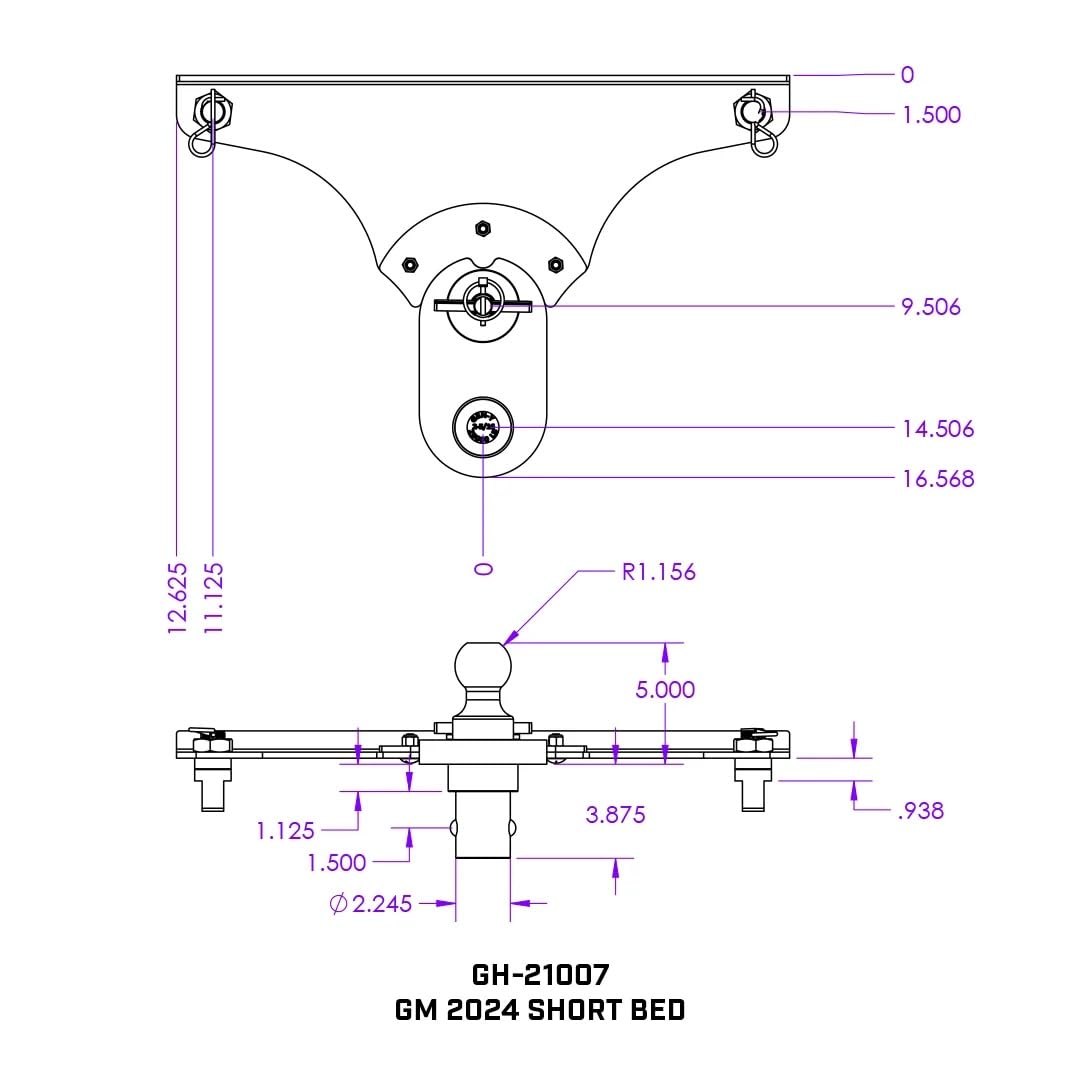 GoosePuck GEN-Y GH-21007 5" Offset Gooseneck Ball for OEM Puck Mount System fits GM Short Bed 2020 to Current - 25,000 LB Towing Capacity