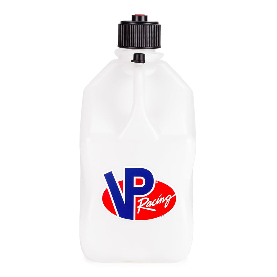 5.5 Gallon VP Racing Motorsport Racing Liquid Container Utility Jug Can with Contoured Handle, Multipurpose Cap and Rubber Gaskets, White