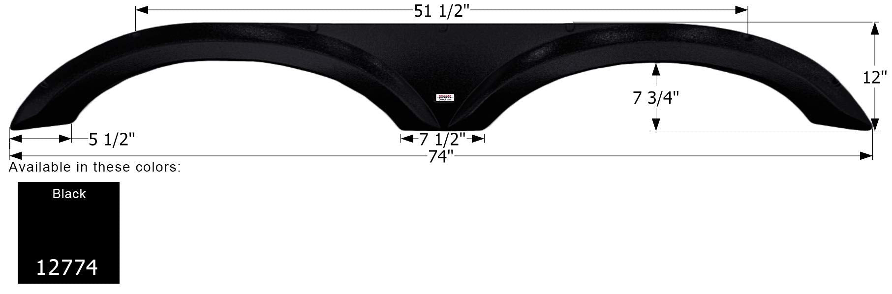 Fender Skirt ICON, Tandem, Forest River, FS2774, Black