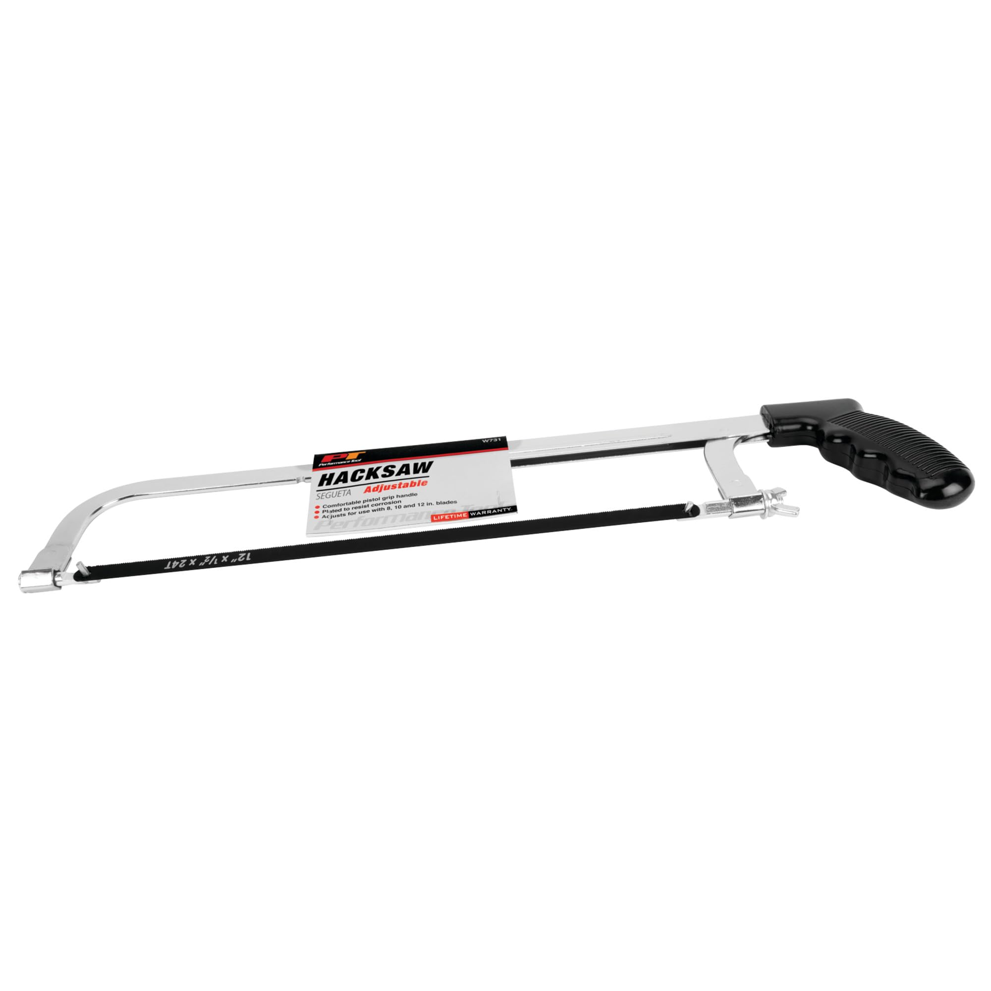 Adjustable Performance Tool W731 Frame Hacksaw with Comfortable Handle, Durable and Versatile Tool for Cutting Various Materials